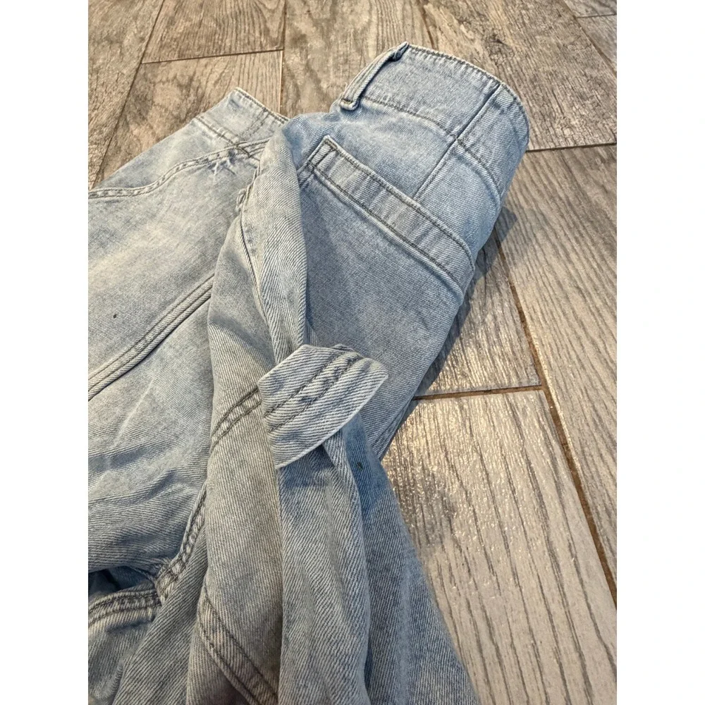 American Eagle Womens Size 8 Stretch Baggy Bermuda Jorts Denim Jean Shorts